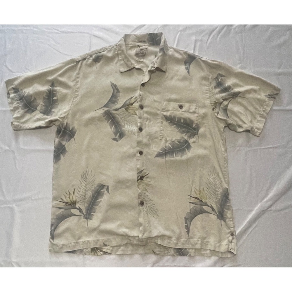 Men's Luau 100%‎ SILK Hawaiian Shirt Size Large